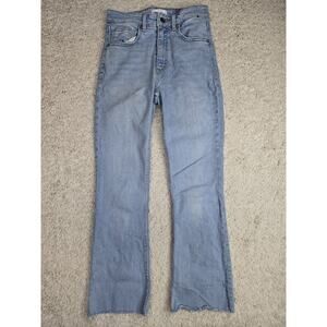 Zara Jeans Womens 4 (26x26) Relaxed Straight High Rise Medium Wash Raw Hem Denim